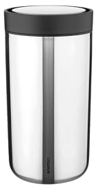 Stelton To Go Click Reisebecher 360° Trinkfunktion - Wiederverwendbarer Kaffee- und Teebecher mit Klickverschluss, ideal für Büro und unterwegs - 0,2 Liter, Stahl