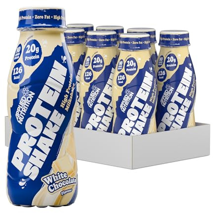Applied Nutrition Protein Shakes - High Protein Shake Ready To Drink, Protein Drink With 20g Of Protein, Low Fat Protein Shake, On The Go Bottle - 8 x 330ml (White Chocolate)