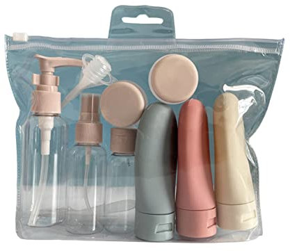 Chiusuet 11 Stück/Set Gesichtscreme-Flasche Pick Stick Dropper Funnel Wiederverwendbar Auslaufsicher Reise Make-up Tool PET Lotion Toner Spray Nachfüllbare Flasche