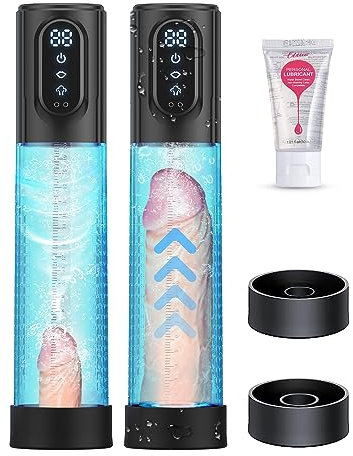 Elektrische Penispumpe Penis Erektion Penisvergrößerung - UTIMI 100% Wasserdicht Realistischer Masturbator Cup mit 6 Vibrationen Saugstufenmit Automatischer Vakuumpumpe Sexspielzeug für Männer