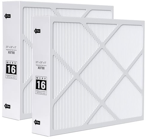 Znnam X8788 MERV 16 Filter 20 x 26 x 5 Luftfilter X8788 Merv 16 Carbon Clean Ofenfilter Ersatz für PCO20-28 PureAir 2 Packungen