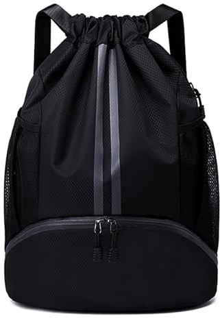 HUA ANGEL Impermeable Mochila con Cordón Grande Deporte Bolsa de Gimnasio con Cordón Mochila de Cuerdas con Compartimento para Zapatos Unisex para Vida Cotidiana Al Aire Libre Yoga Playa Natación