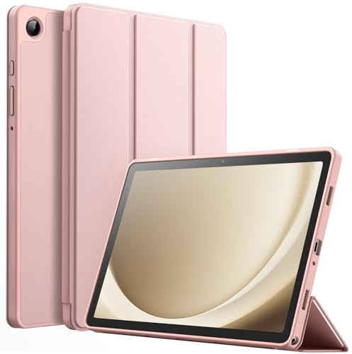 JETech Hülle für Samsung Galaxy Tab A9+ / A9 Plus 11 Zoll 2023, Weiche TPU Tri-Fold Ständer Tablet Schutzhülle, Auto Wachen/Schlafen (Roségold)