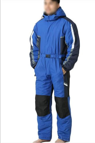 DIXII Skianzug für Herren, Einteiler für Erwachsene, Skianzüge, Overalls, Winter, Outdoor, wasserdichte Schneeanzüge für Schneesportarten,Blau,XS