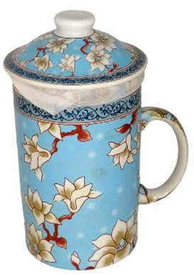 lachineuse - TISANIERA THE Cinese - FIORE DE LOTUS - Tazza per infusione in porcellana - Con infusore e coperchio - Stoviglie tradizionali della Cina - Idea regalo Tè Asia