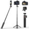 Mini Trépied Selfie Stick pour Caméra - rubesee 62.5cm Mini Trépied Extensible avec 5 Niveaux d'ajustement 360° Ball Head 1/4 Screw, Portable Vlog Handle Grip Desktop Tripod for DJI OSMO