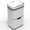 Poubelle De Cuisine Automatique Tri Sélectif Double Compartiment 75l NARVIK BLANCHE White mat Recyclage Grande Capacité Et Poubelle De Table 3l