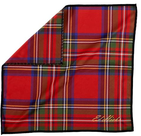 Ed Hicks | Illustrated Gift of an XL Premium Microfibre TV Screen and Glasses Cleaning Cloth - 30x30cm - for Cleaner Glasses, TV Screens, Tablets, Laptops etc ⭆ Anti-static (Royal Stewart Tartan)
