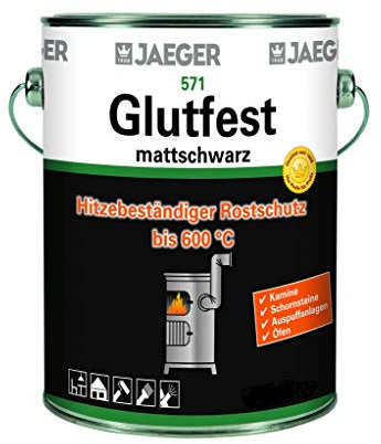 Jaeger Mattschwarz Hitzelack Silikon 375 ml Eimer