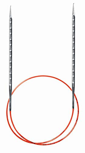 Addi 63428 addiNovel Rundstricknadeln, quadratisch, 100 cm x 3,5 mm, Metall, rot, 100cm 3.5mm