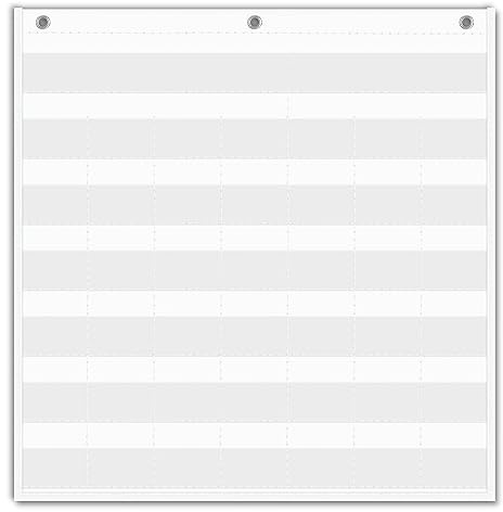EAMAY Classroom Monthly Calendar Pocket Chart for 2.75 * 2.75 Cards,Homeschool Supplies and Classroom Must Haves! Only Chart(White)
