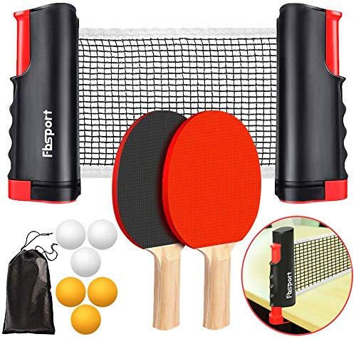 tischtennisnetz Tischtennis Netz Set tischtennisnetz für jeden Tisch mit tischtennisnetz ausziehbar, 6 Ping-Pong Bälle,1*Mesh Bag,tragbar Tischtennissets Spiel