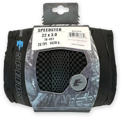 Vee Tire 22x3.0 Bike Tire, Blackwall Speedster Over Ride E-Bike 50 with Performance Compound. 22 Inch Folding Bead Bike Tire.