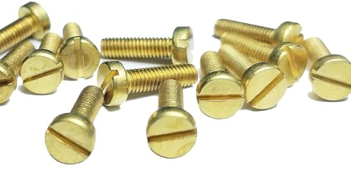 M1x3mm Slotted Cheese Head Machine Screws Brass Slotted Rounded Head Machine Screws 50-Pieces Vis à téte Cylindrique Fendue