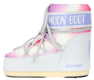 MOON BOOT Icon Stiefeletten mit Tie Dye Muster, Weiß, 40 EU