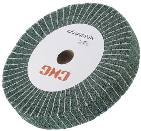 CoCud Roue à Lamelles de Polissage, 150mm x 25mm (D x H), Grain 240, Roue en Tissu Verte - (Applications : Pour L'Aluminium, Le Cuivre)