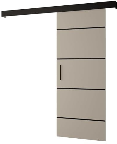 Schiebetür Komplettset - Schiebetürsystem Salwador 4 - Schiebetüren - Trennwände - Raumteiler - Innentüren, Tür 70x204 cm - Schiebetür Schiene - Zimmertür mit Schiebetür Griff - Saloontür