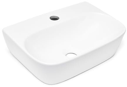 Lavabo suspendu de qualité supérieure Brevis | Dimensions compactes 43x30x13cm | Trou pour robinetterie inclus | Design élégant pour salle de bain moderne | Brevis SATBRE4330R