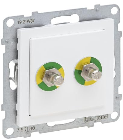 LEGRAND, SEANO Prise d'équilibrage de potentiel, insert, boulons de raccordement conformes à la norme DIN 42 801, couleur : ultra blanc, 765130