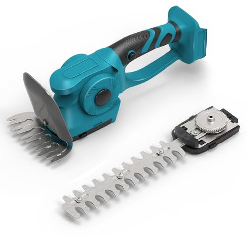 Taille-haie et cisaille à Gazon sans Fil 2 en 1, Cisaille à arbustes électriques Compatible avec Makita 18V Batterie, Cisaille haie avec 2 Lames pour Tailler Les arbustes et l'herbe (sans Batterie)