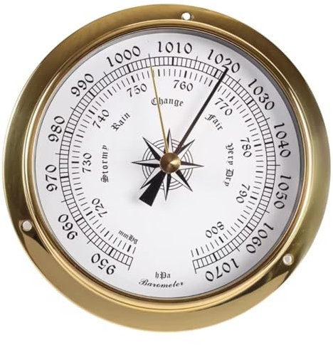 MPFJPNXN Baromètre d'intérieur, baromètre pour mur de maison, station météo analogique de 115 mm, baromètre à cadran, baromètre extérieur, pour décoration murale de maison, de bureau