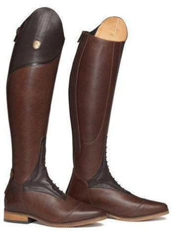 ORANDESIGNE Stivali da Equitazione da Uomo Scarpe da Equitazione Stivali Lunghi Stile Western Stivali Alti al Ginocchio Unisex Stivali da Cavaliere di Grandi Dimensioni all'aperto A Marrone 40 EU