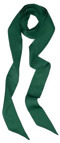 PATIKIL Sciarpa a Nastro Elegante, Sciarpa Sottile Tinta Unita, Fazzoletto da Collo Lungo Pura Seta, Cintura, Fascia Capelli, Fascia Capelli, Cravatta a Nastro per Donna, Verde Scuro