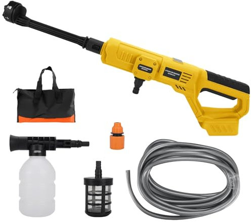 Cordless Pressure Washer Compatible with Dewalt 20V Battery, Cordless Power Pressure Jet Washer With 6-in-1 Nozzle Foam Pot, 16ft Hose for Car, Home, Lawn, Garden, Fence (Body Only)