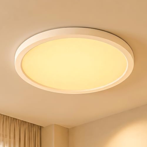 LQWELL® LED-taklampa, IP44 Vattentät badrumslampa Rund Platt 36W 3000K 4320LM Modern Enkel Lampa Tunn för Vardagsrum Sovrum Kök Kontor, 400 * 24mm