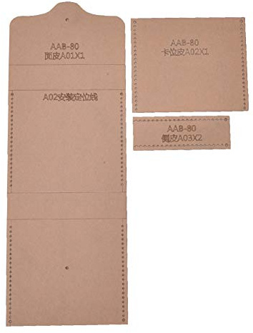 KIMISS DIY Hecho a Mano Cuero Cartera Corta Tarjetero Monedero Acrílico Patrón Papel Molde Plantilla