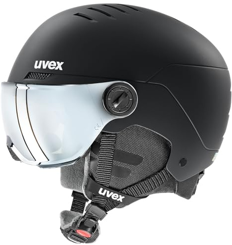 uvex Rocket jr Ski Helmet for Boys and Girls, Individual Size Adjustment, Optimised Ventilation, Black Silver Matt, 58-62 cm