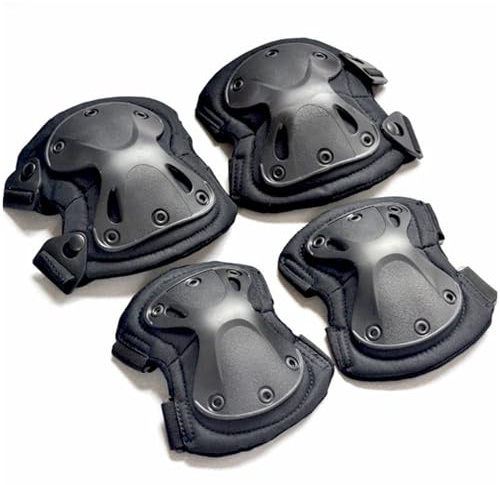 Coderas y rodilleras para adultos con correas elásticas ajustables para sillín, rodilleras de caza, resistentes al desgaste, con absorción de impactos, equipo de protección para patinaje, protecto