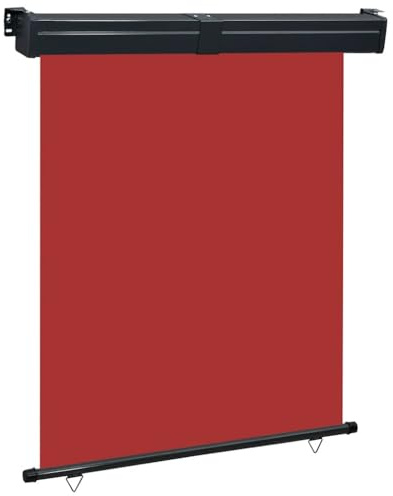 Keeushr Tenda da sole laterale per balcone, 65 x 250 cm, colore nero, protezione dal vento e protezione solare in poliestere resistente ai raggi UV, con rullo in alluminio e funzione autoblocco per la