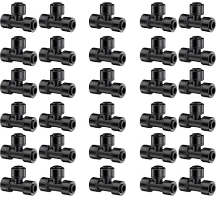 MagiDeal 30 Conectores en T para Mangueras de Riego por Goteo de 1/4, de Calidad Y Robustos.