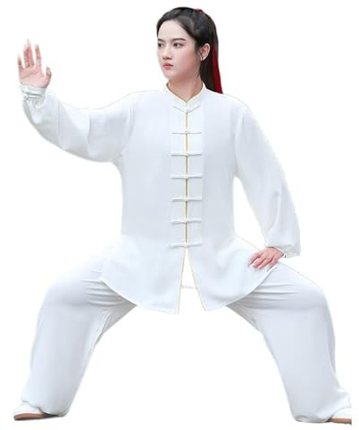 TRRYUIP Tai Chi Dräkter Tai Chi Kung Fu kostym, traditionell kampsport uniform för kvinnor och män, flytande drapering, andningsbar bekväm, Grå, XL
