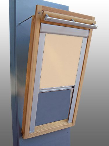 Verdunkelungsrollo Rollo mit Seitenschienen für Velux DKL/DKU-EP GGU,GPU,GHU,GTU F06 beige-karamell