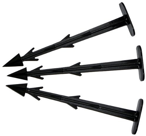 GardenFlora 50 x 15cm lange Erdanker Bodenanker Erddübel Erdnägel Erdspieß für Unkrautvlies Vlies Bodengeweben Abdeckplanen Kunststoff Haken Oberteil Schwarz
