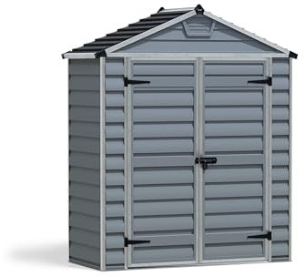 Palram 6X3 Skylight Shed Dark Grau Bundle Gerätehäuser, 90,2x184,2x217 cm