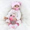 SYP Reborn Baby Puppe Mädchen Weich Silikon Vinyl 22 Zoll 55 cm Lebensecht Neugeboren Magnetisch Mund Naturgetreue Spielzeug Handgemachtes Reborn Babys