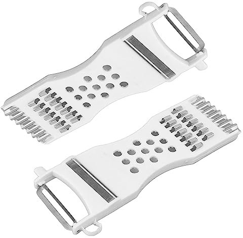 2PCS Pelapatate, 17.5cm/6.9in Grattugia per Verdure Julienne in Acciaio Inox Cucina Multifunzione Frutta Verdura Grattugia Affettatrice Pelapatate Trituratore