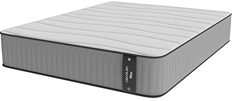 Cecotec Matelas Hybride Flow 6990 Hybrid 150x190, Multicouche, Noyau Ressorts Ensachés SpringCore et Viscoélastique ViscoCare, Hauteur 28 cm, Fermeté Moyenne-Élevée, SeparateMuv et BreathSoft