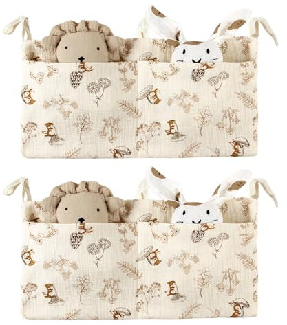 Babybett Organizer Hängend, Babybett Aufbewahrungstasche, Verstellbarer Organizer,Kinderzimmer Bett Organizer Zum Aufhängen (Kaninchen)