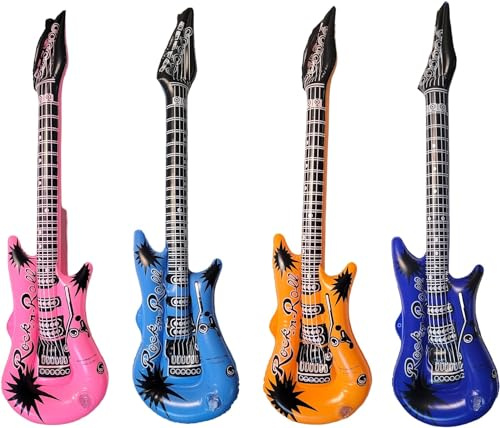 Chitarra gonfiabile, 58 cm, set di 12 chitarre gonfiabili colorate