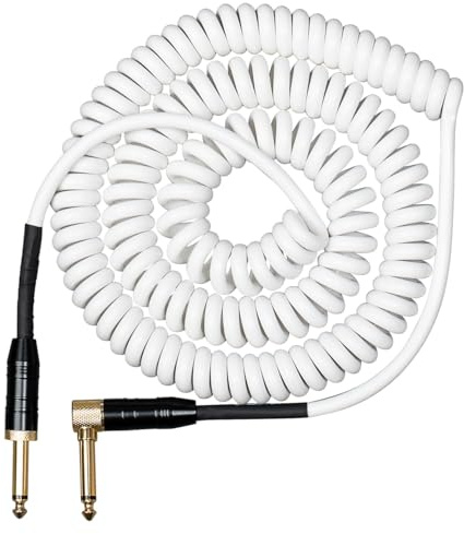 Cascha Advanced Line Guitar Cable Curly, White, 6m