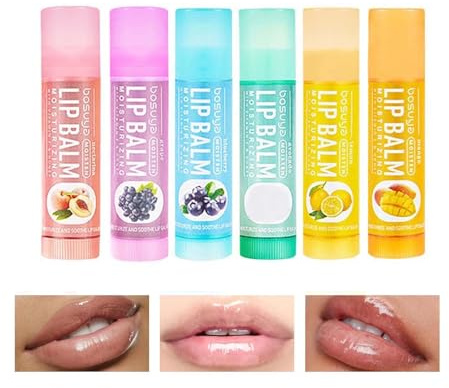 Generisch Klassisches Frucht-Lippenbalsam Set, 6 Stück, verschiedene Geschmacksrichtungen
