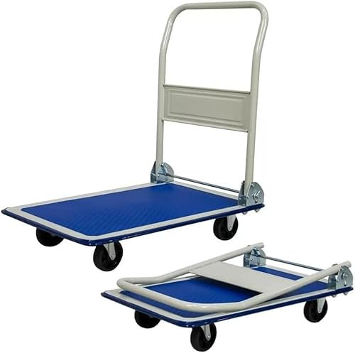 Suprills Folding Dolly Platform Trolley on Wheels - Heavy Duty Steel Cart, Non-Slip, 150kg Capacity Festival Trolley for Easy Transportation on dolly trolley with Casters