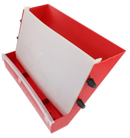 UTHCLO Automatic Poultry Feeder Thickened Plastic Food Box with Fixed Hook Portable Quail Cage Feeder for Pigeon and Chicken Red Feed Container for Clean and Sanitary Feeding Random Color