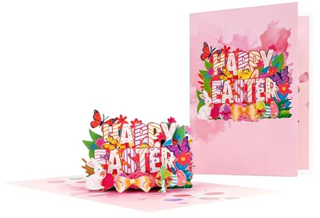 Generisch Tarjetas de felicitación 3D de conejo de Pascua y – tarjeta de huevo de Pascua eficiente como regalo de papel, elegante y cálida tarjeta de felicitación de Pascua para Pascua, profesores