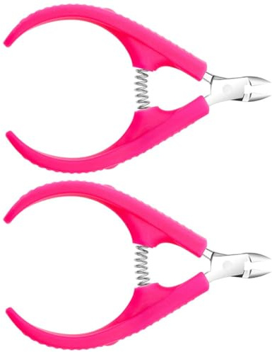 Veemoon Pinzas para Cutículas Acero Inoxidable 2 Piezas, Removedor de Piel Muerta Portátil Resorte, Recortador de Cutículas para Manicura y Pedicura Doméstica y Profesional