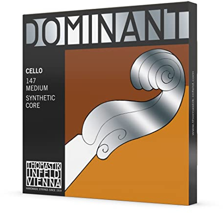 Cordes Thomastik Violoncelle Dominant Noyau plein nylon Do Chrome filé. 4/4; Souple